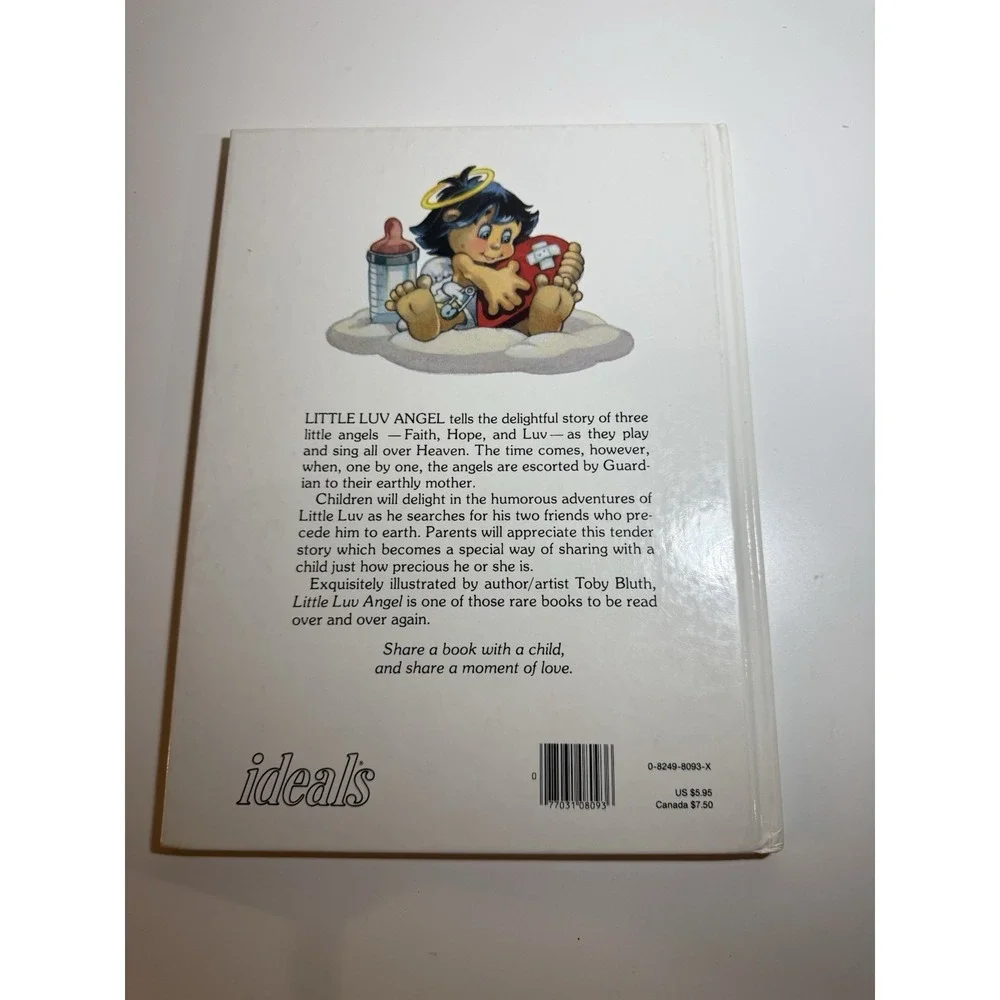 1985 Little Luv Angel Toby Bluth HC Vintage‎ Ideals Illustrated Book